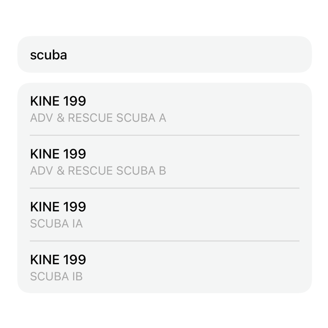 Search your course